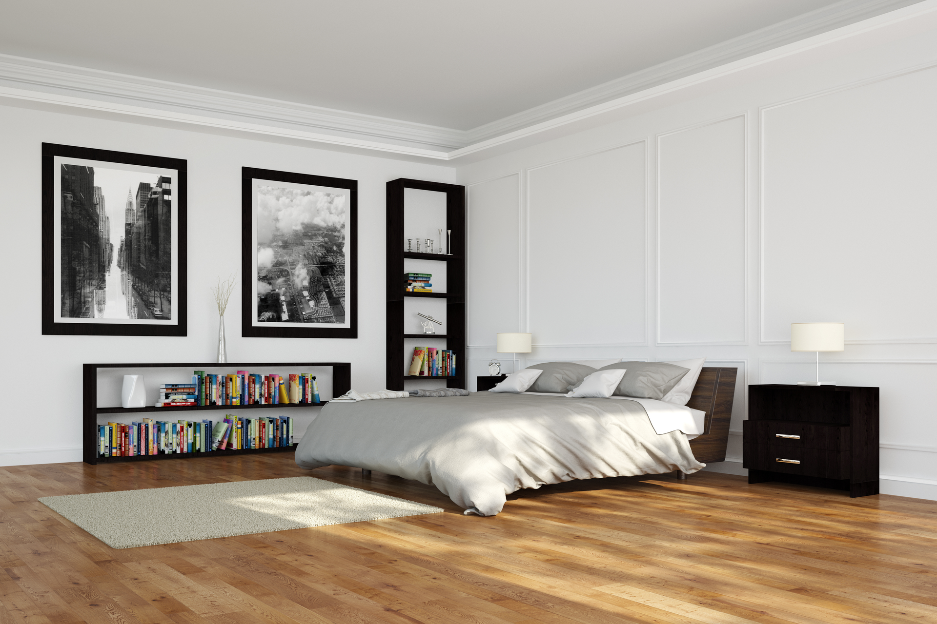Geräumiges Schlafzimmer mit Doppelbett Robert Kneschke/fotolia.com